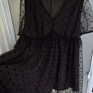 SHEIN Black Polka Dot Dress